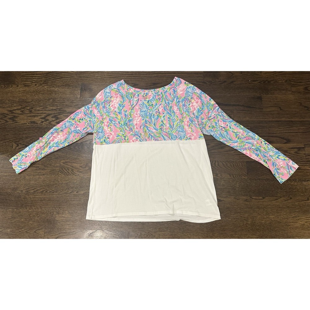 LILLY PULITZER multi Fished My Wish Finn long sleeve top XL Extra Large Women's
